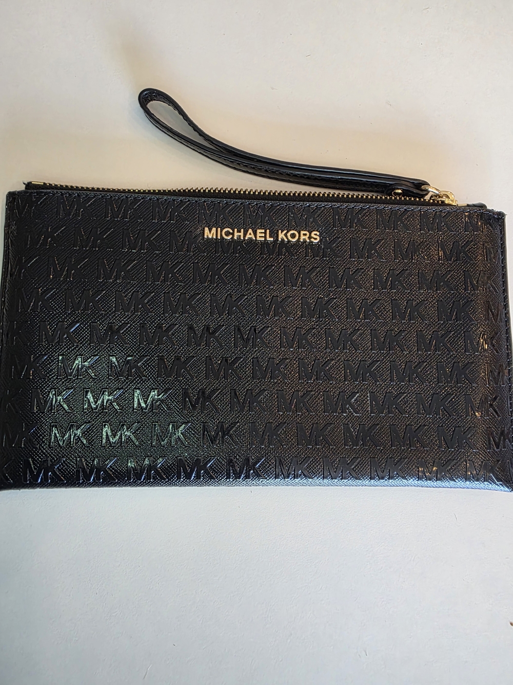 Michael Kors Black Jetset Travel MK Logo Wristlet